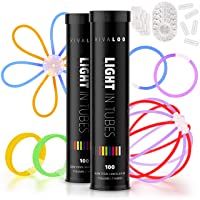 VIVALOO 200 Pulseras Luminosa 7 Colores - Accesorios para Festivales- Decoración para Fiestas- Neon Varitas Luminosas…